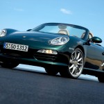 2009 Porsche Racing Green Metallic Boxster wallpaper Front angle view
