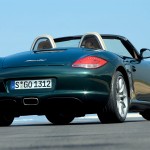 2009 Porsche Racing Green Metallic Boxster wallpaper Rear angle view
