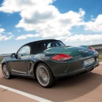 2009 Porsche Racing Green Metallic Boxster wallpaper Rear angle side view