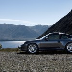 2011 Black Porsche 911 Carrera 4 Wallpaper Side view