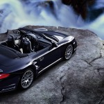 2011 Black Porsche 911 Turbo S Cabriolet Wallpaper Rear angle top view