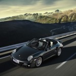 2011 Black Porsche 911 Turbo S Cabriolet Wallpaper Front angle side view