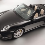2011 Black Porsche 911 Turbo S Cabriolet Wallpaper Side angle top view