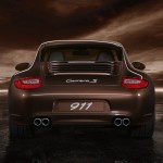 2011 Brown Porsche 911 Carrera S Wallpaper Rear view