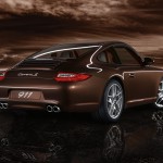 2011 Brown Porsche 911 Carrera S Wallpaper Rear angle view