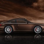 2011 Brown Porsche 911 Carrera S Wallpaper Side view