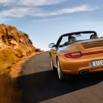 2011 Gold Porsche 911 Carrera 4 Cabriolet Wallpaper Rear view