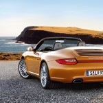 2011 Gold Porsche 911 Carrera 4 Cabriolet Wallpaper Rear angle view