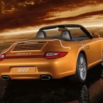 2011 Gold Porsche 911 Carrera 4 Cabriolet Wallpaper Rear angle side view