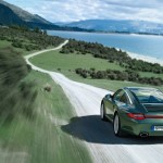 2011 Green Porsche 911 Targa 4 Wallpaper Rear angle view
