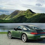 2011 Green Porsche 911 Targa 4 Wallpaper Rear angle side view