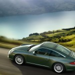 2011 Green Porsche 911 Targa 4 Wallpaper Side angle top view