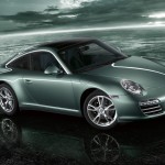 2011 Green Porsche 911 Targa 4 Wallpaper Front angle side view