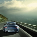 2011 Ice Blue Porsche 911 Turbo S Wallpaper Rear view