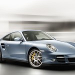 2011 Ice Blue Porsche 911 Turbo S Wallpaper Front angle side view