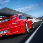 2011 Red Porsche 911 GT3 Wallpaper Rear angle view