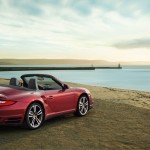 2011 Red Porsche 911 Turbo Cabriolet Wallpaper Side angle view
