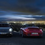 2011 Red Porsche 911 Turbo Cabriolet Wallpaper Rear view