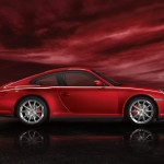 2011 Red Porsche 911 carrera 4S Wallpaper Side view
