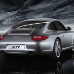 2011 Silver Porsche 911 Carrera Wallpaper Rear angle view