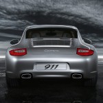 2011 Silver Porsche 911 Carrera Wallpaper Rear view