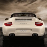2011 White Porsche 911 Carrera Cabriolet Wallpaper Rear view