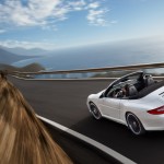 2011 White Porsche 911 Carrera GTS Cabriolet Wallpaper Rear side angle view