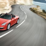 2011 Guards Red Porsche Boxster S wallpaper Front angle top view