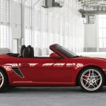 2011 Guards Red Porsche Boxster S wallpaper Side view