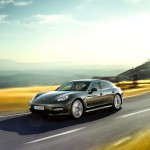 Topaz brown Metallic 2011 Porsche Panamera Turbo S wallpaper Side angle view