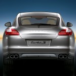 Topaz brown Metallic 2011 Porsche Panamera Turbo S wallpaper Rear view