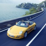 2006 Yellow Porsche 911 Carrera 4 Cabriolet Wallpaper Front angle top view