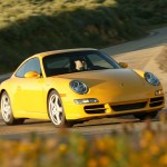 2006 Yellow Porsche 911 Carrera Coupe Wallpaper Front angle side view