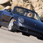 2007 Black Porsche 911 Carrera 4S Cabriolet Wallpaper Front angle side view
