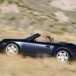 2007 Black Porsche 911 Carrera 4S Cabriolet Wallpaper Side view