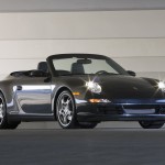 2007 Black Porsche 911 Carrera 4S Cabriolet Wallpaper Front angle side view