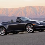 2007 Black Porsche 911 Carrera 4S Cabriolet Wallpaper Side angle view