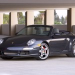 2007 Black Porsche 911 Carrera 4S Cabriolet Wallpaper Front angle side view