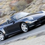 2007 Black Porsche 911 Carrera 4S Cabriolet Wallpaper Front angle side view