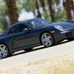 2007 Black Porsche 911 Carrera 4S Cabriolet Wallpaper Front angle side view Roof on
