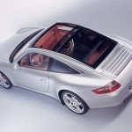 2007 Silver Porsche 911 Targa 4S Wallpaper Rear angle side top view