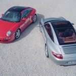 2007 Silver Porsche 911 Targa 4S Wallpaper Rear angle top view