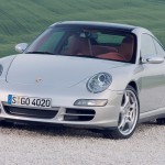 2007 Silver Porsche 911 Targa 4S Wallpaper Front angle view