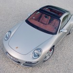 2007 Silver Porsche 911 Targa 4S Wallpaper Front angle Top view