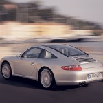 2007 Silver Porsche 911 Targa 4S Wallpaper Rear angle side view
