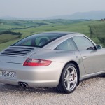 2007 Silver Porsche 911 Targa 4S Wallpaper Rear angle side view