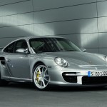 2008 Silver Porsche 911 GT2 Wallpaper Front angle side view