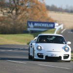 2008 White Porsche 911 GT2 Wallpaper Front view