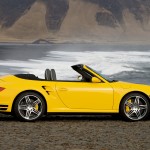 2008 Yellow Porsche 911 Turbo Cabriolet Wallpaper Side view