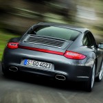 2009 Grey Porsche 911 Carrera 4 Wallpaper Rear view